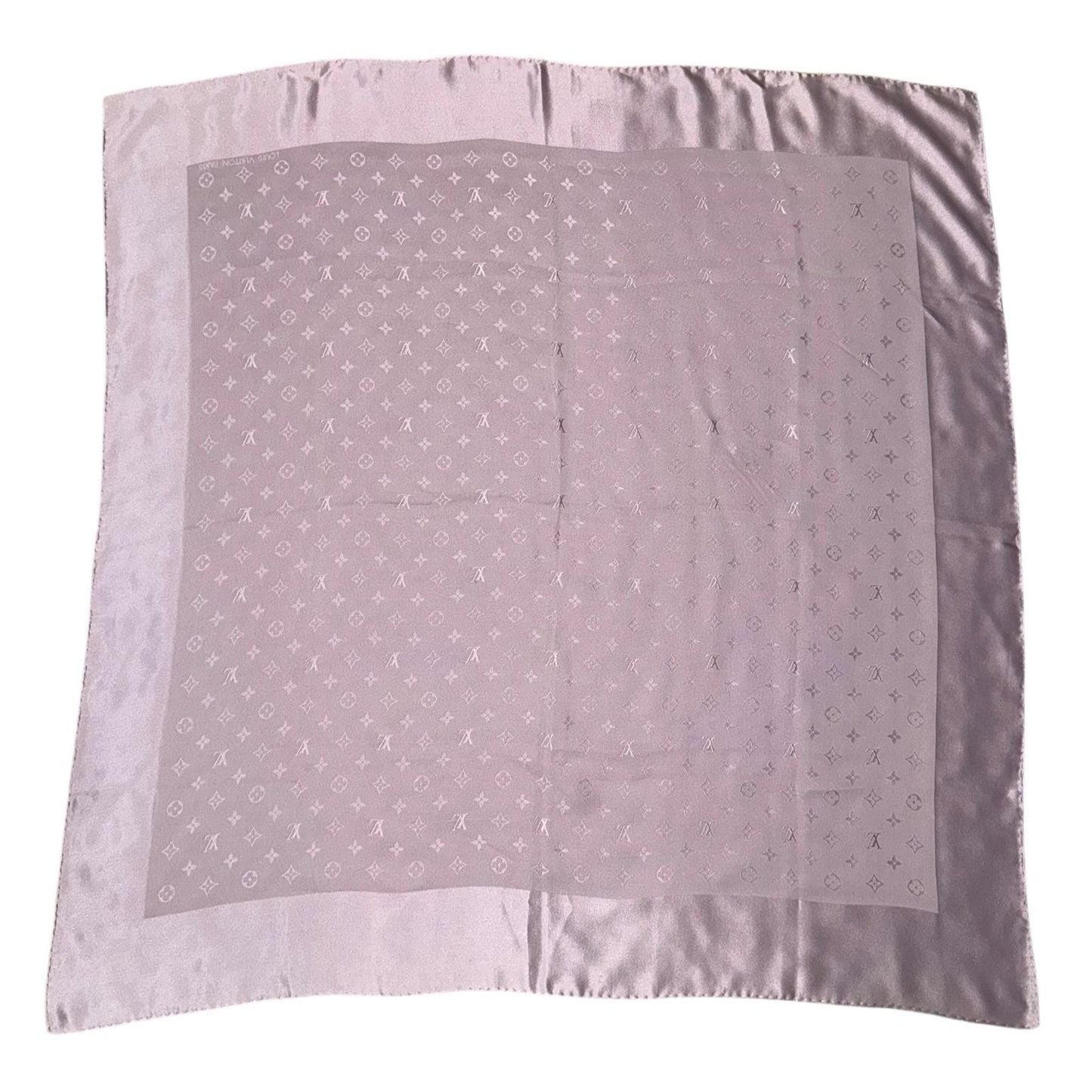 LOUIS VUITTON LV Monogram Lavender 100% Silk Scarf