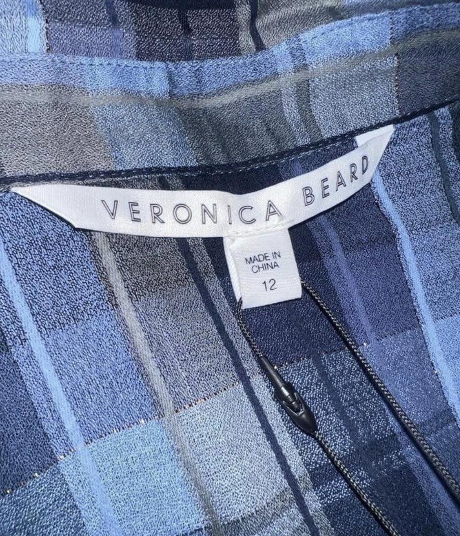 Gwen Stefani in VERONICA BEARD Sierra Plaid Waist Tie Mini Dress Size 12