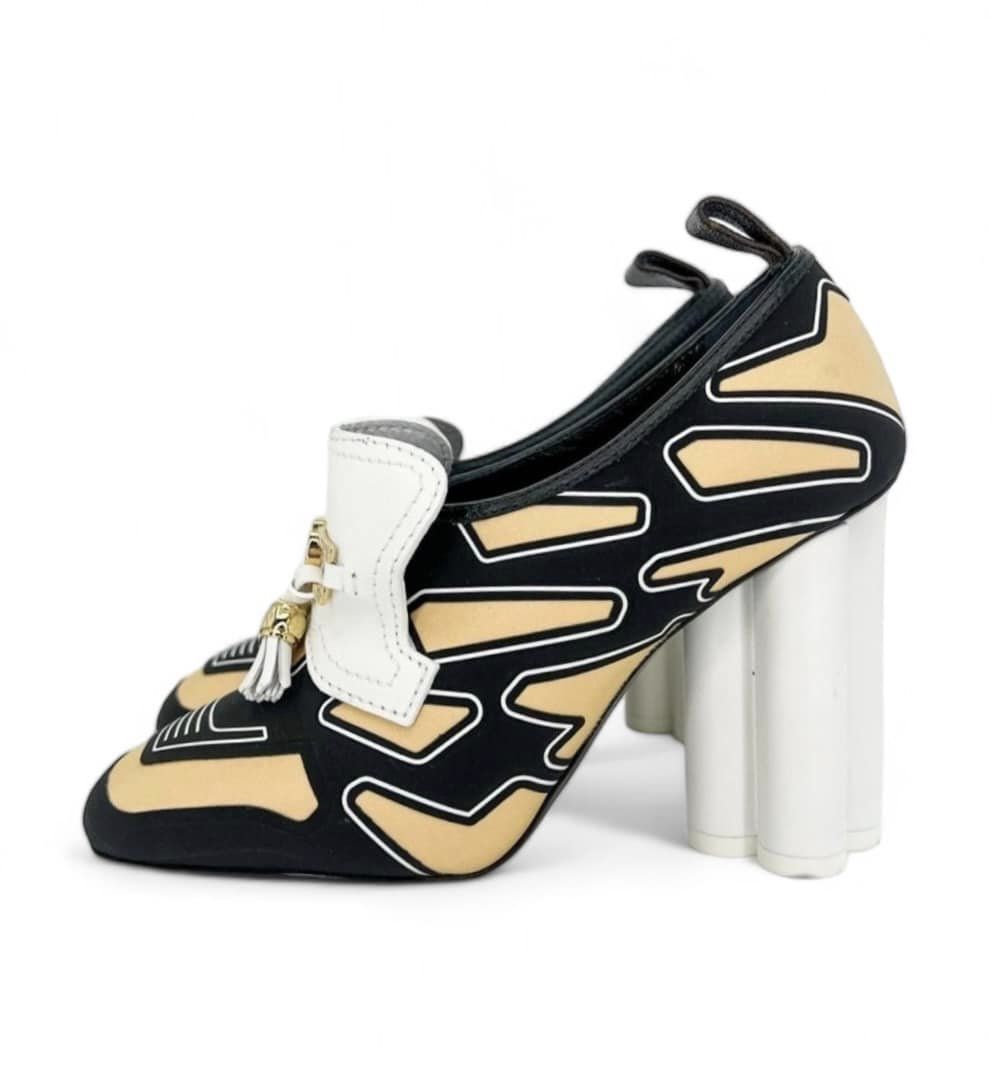 LOUIS VUITTON Spring/Summer 2020 Runway LV Logo Swift Heeled Loafers Size EU36