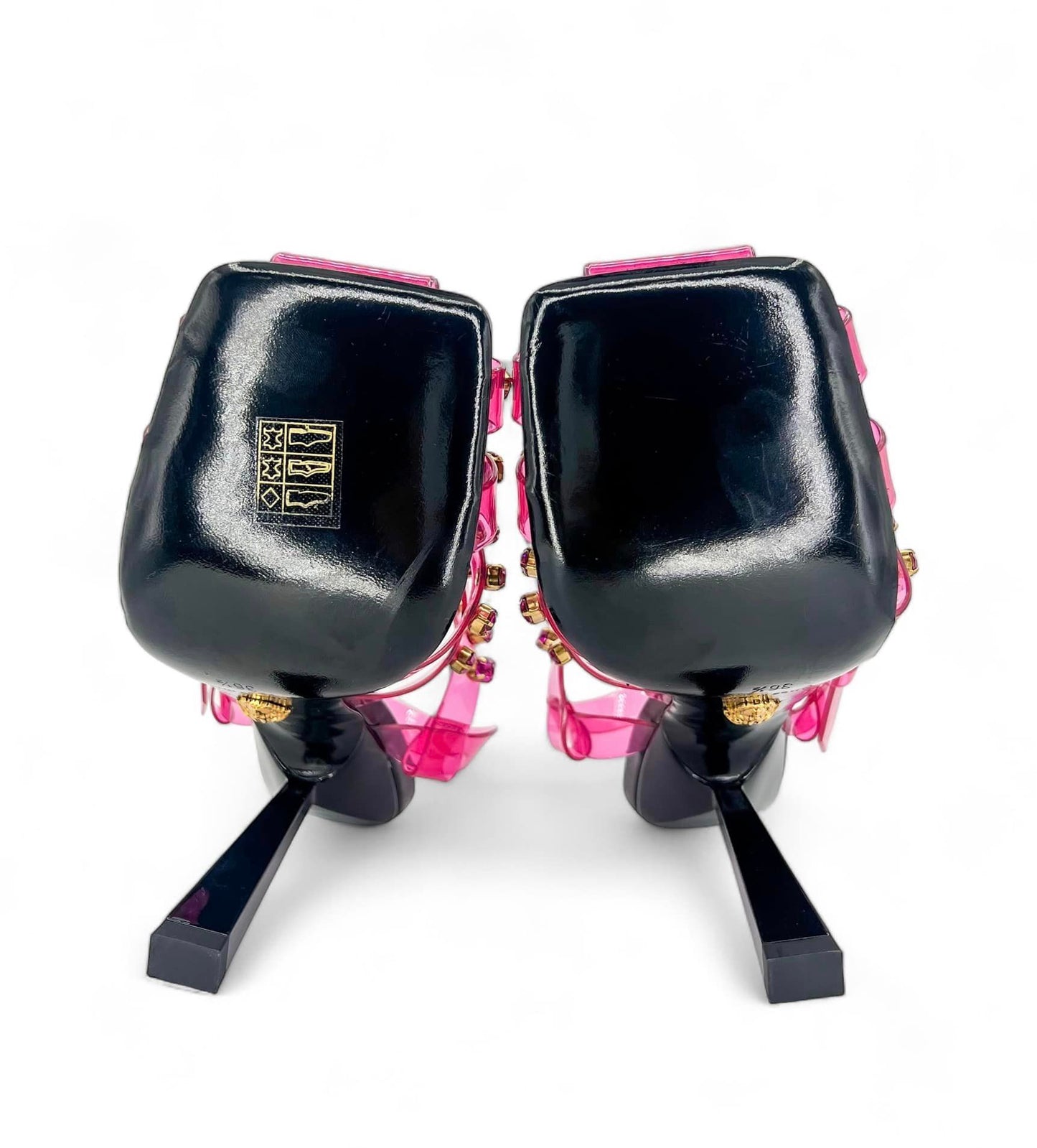 VERSACE Runway Studded Jelly Slant Heel Sandals IT36.5