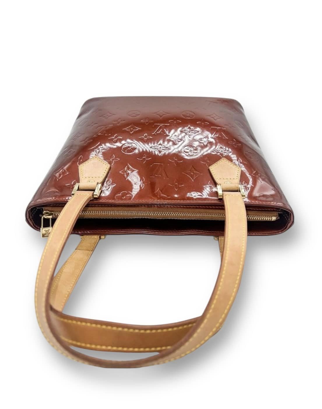 LOUIS VUITTON LV Monogram Brown Vernis Houston MM Patent Leather Shoulder Bag