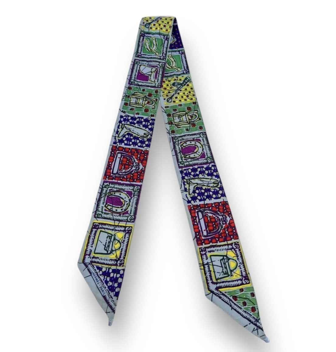 Rare Vintage HERMES Light Blue 100% Silk Scarf Le Boubou Twilly