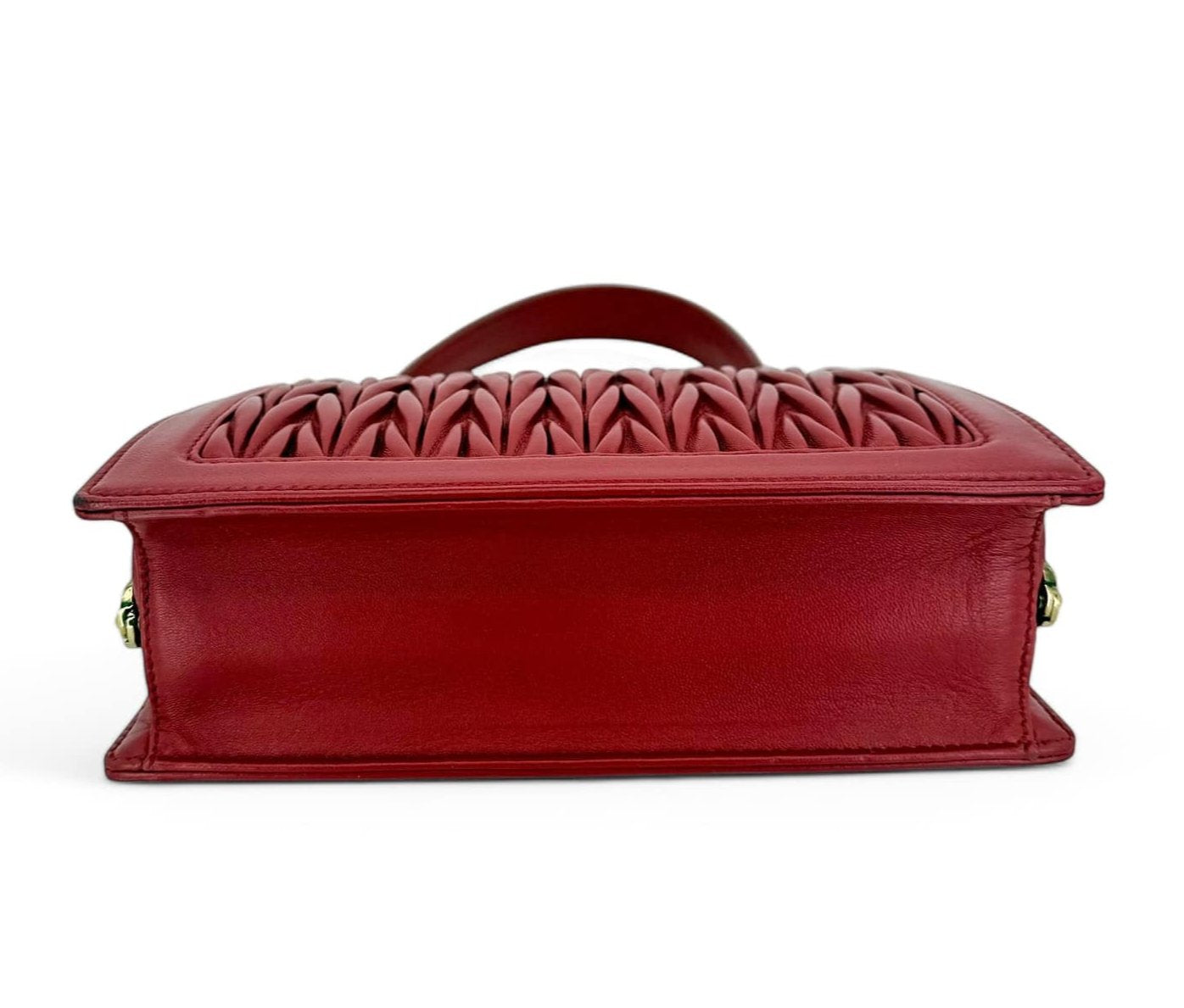 MIU MIU Spring 2019 Runway Red Matelassé Leather Shoulder Bag …
