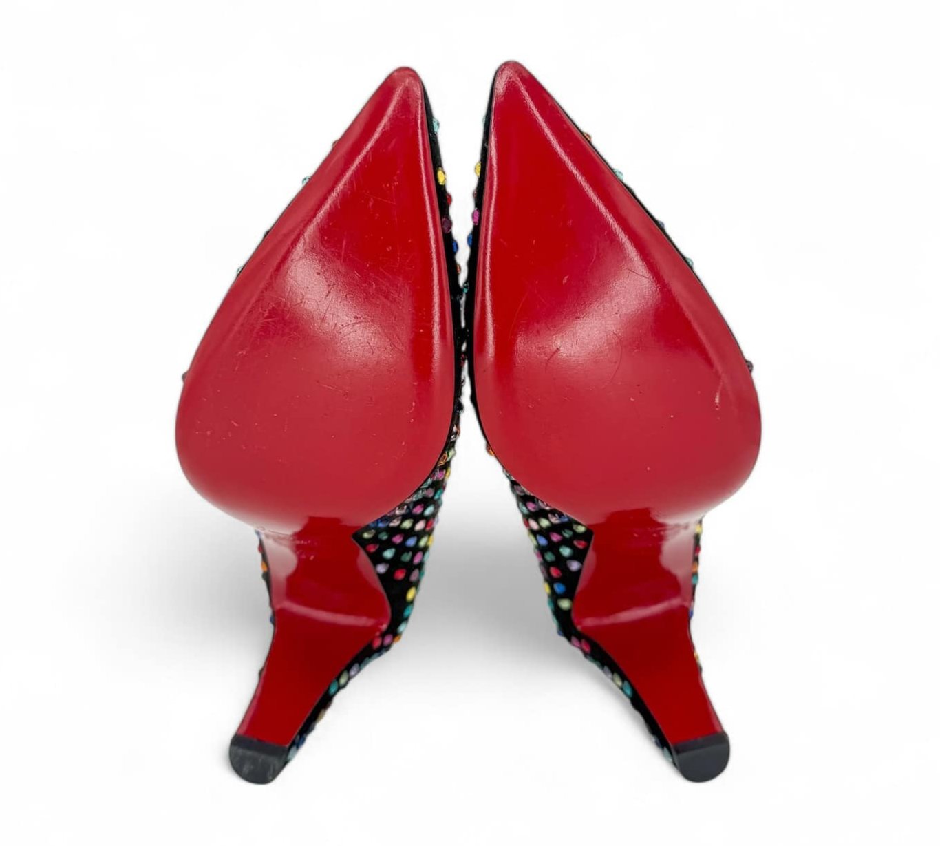 CHRISTIAN LOUBOUTIN Veryvee Black Bedazzled Mules EU37