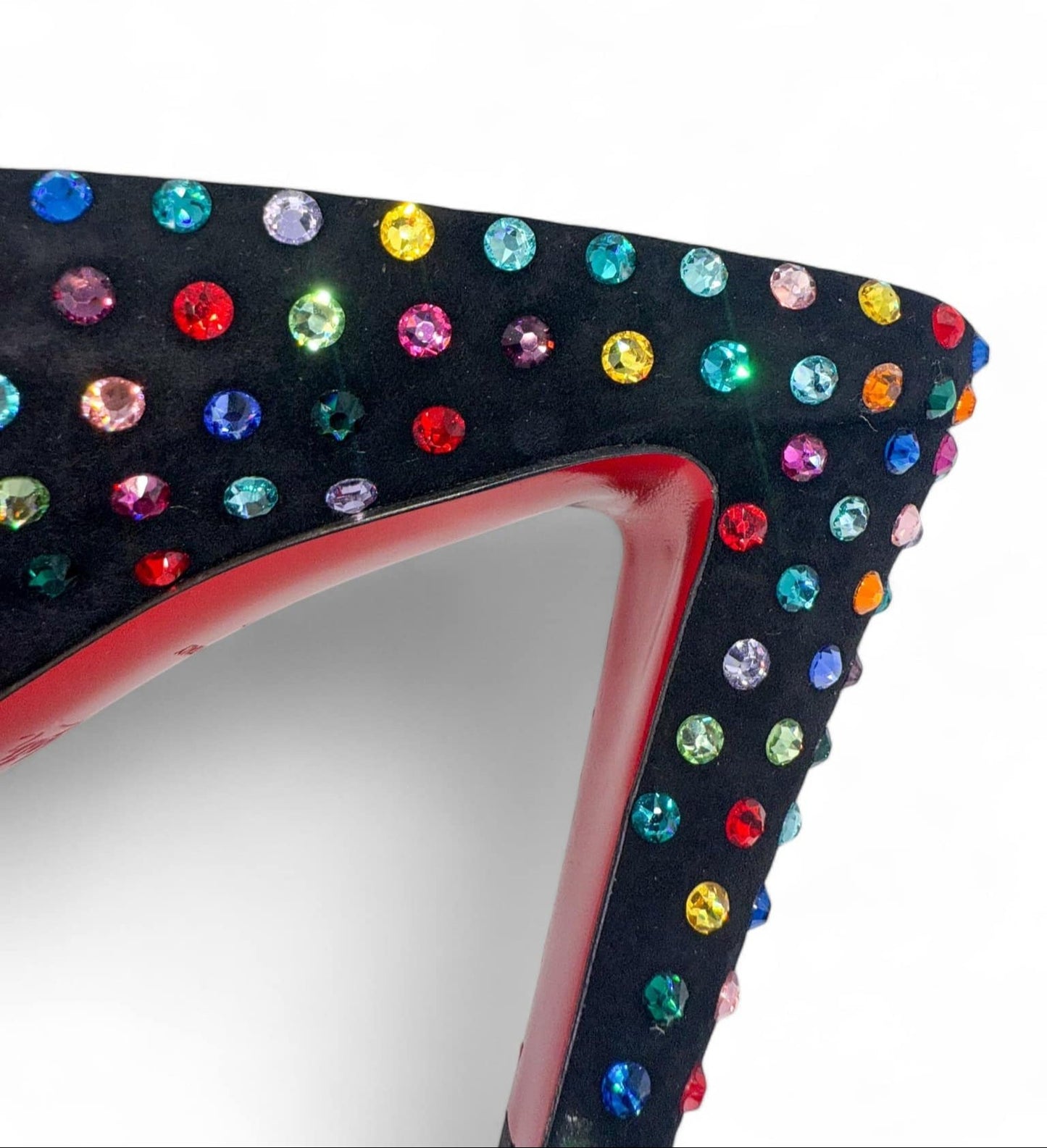 CHRISTIAN LOUBOUTIN Veryvee Black Bedazzled Mules EU37