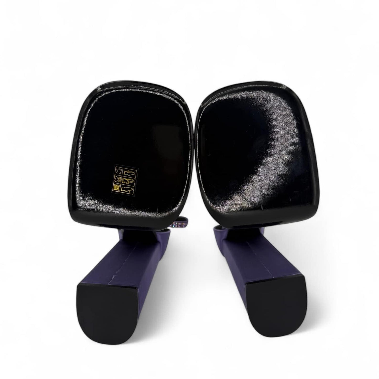 VERSACE Aevitas Purple Crystal-Embellished Platform Block Heel Pumps IT39.5