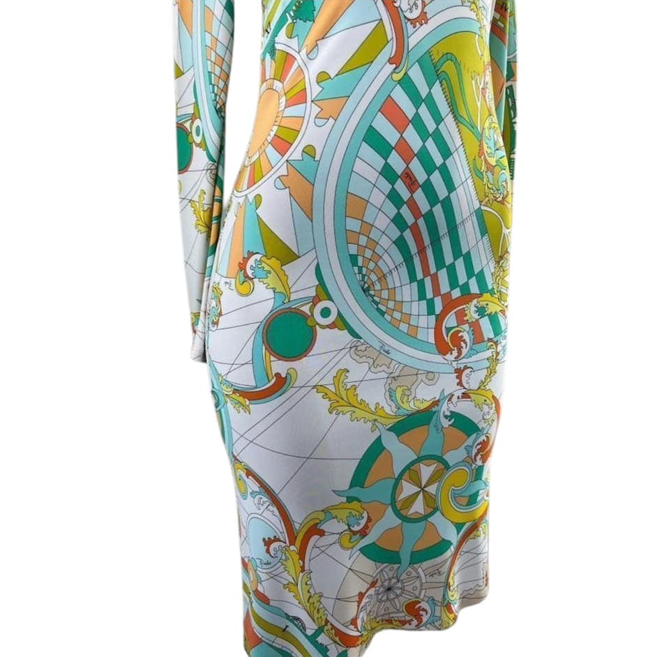 EMILIO PUCCI Nautical Print Long Sleeve Shift Dress IT38