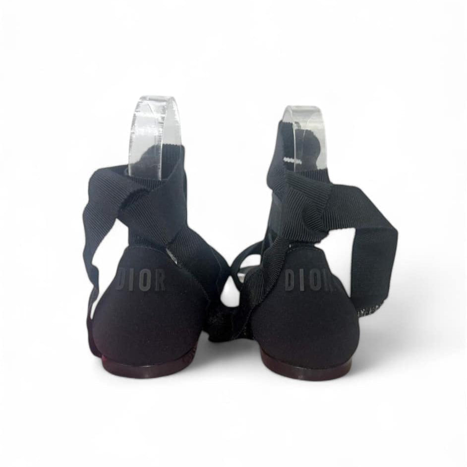 CHRISTIAN DIOR Spring 2019 Runway Black Strappy Flat Sandals IT36