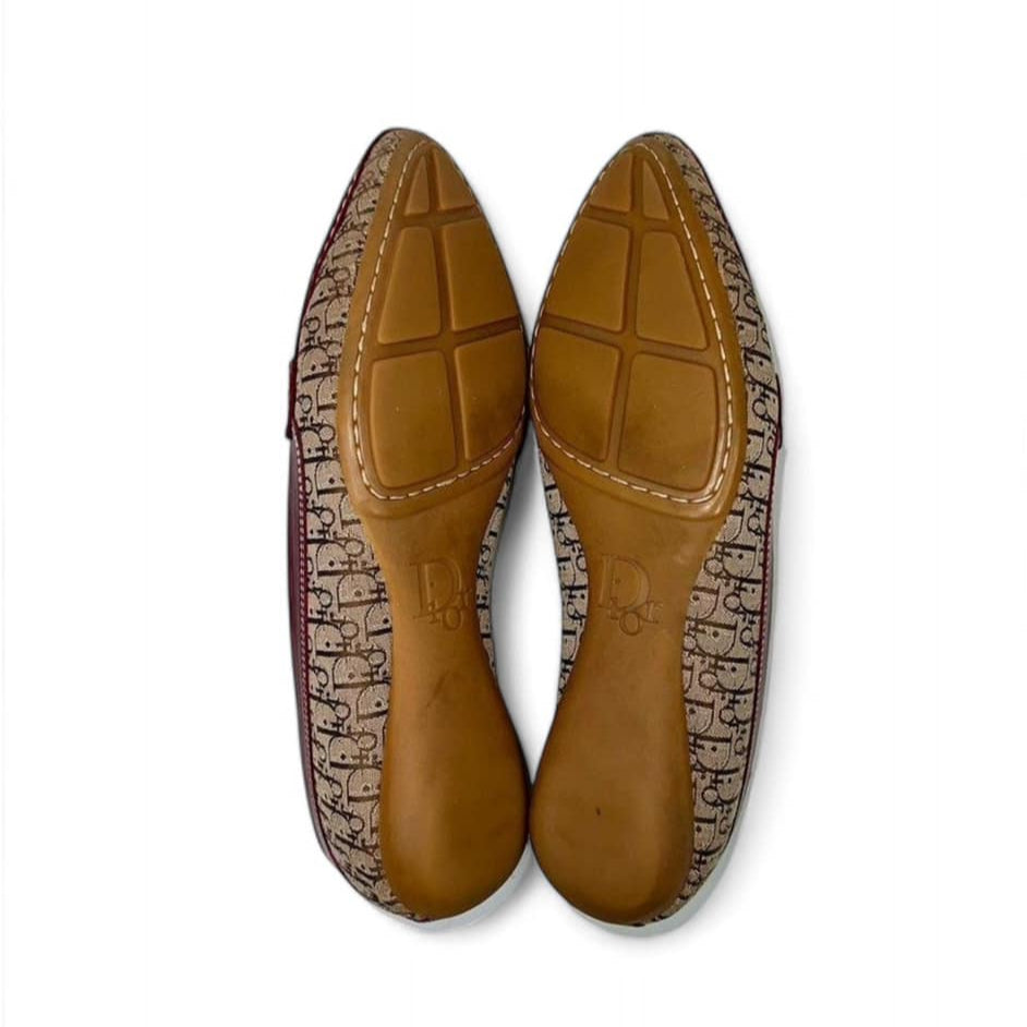DIOR Brown Diorissmo Logo Vintage Loafers EU38.5