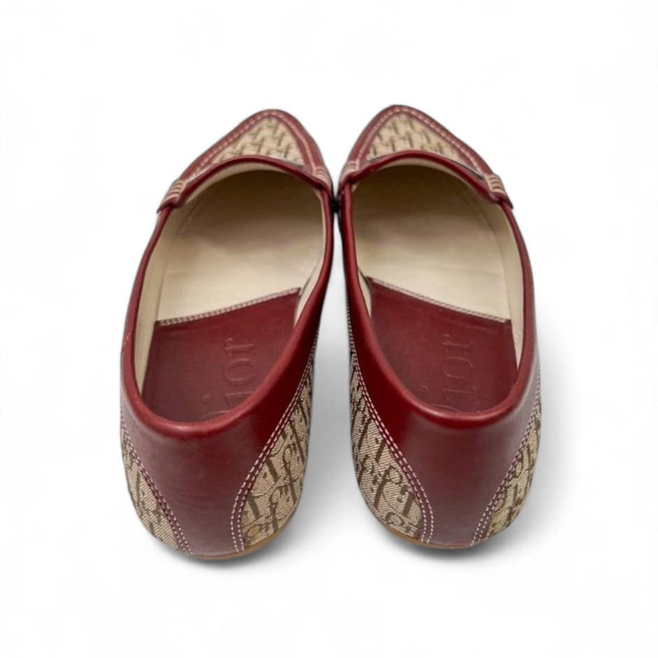 DIOR Brown Diorissmo Logo Vintage Loafers EU38.5