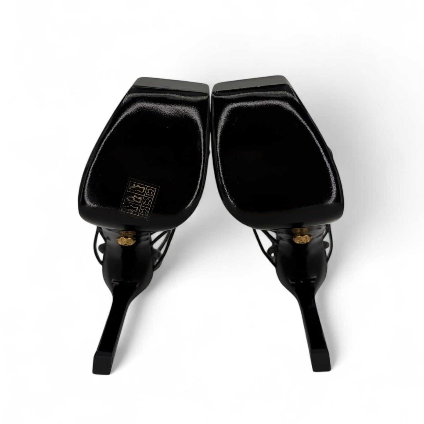 VERSACE Greca Maze Black Medusa Medallion Platform Sandals EU39.5