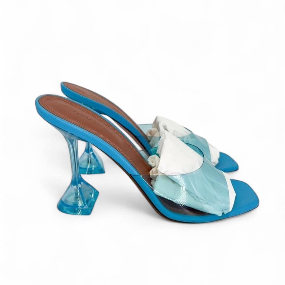 AMINA MUADDI Lupita Blue PVC Mules EU40.5
