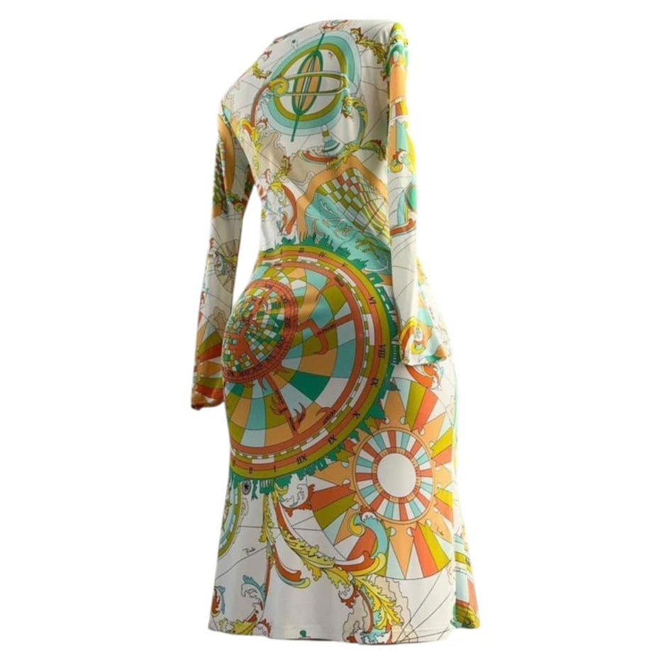 EMILIO PUCCI Nautical Print Long Sleeve Shift Dress IT38