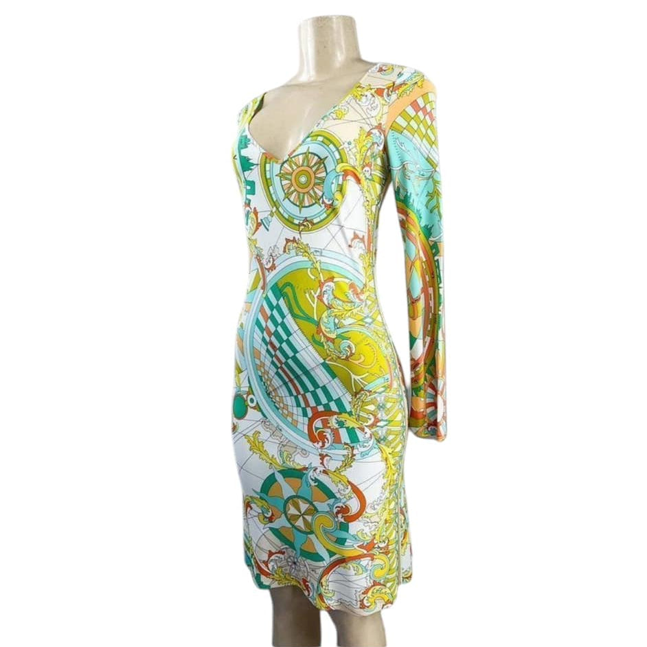 EMILIO PUCCI Nautical Print Long Sleeve Shift Dress IT38
