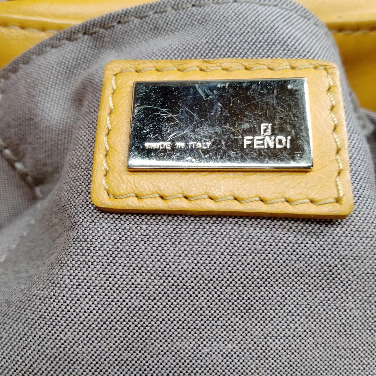 FENDI Chef Small Orange Perforated FF Zucca Calfskin Shoulder Bag