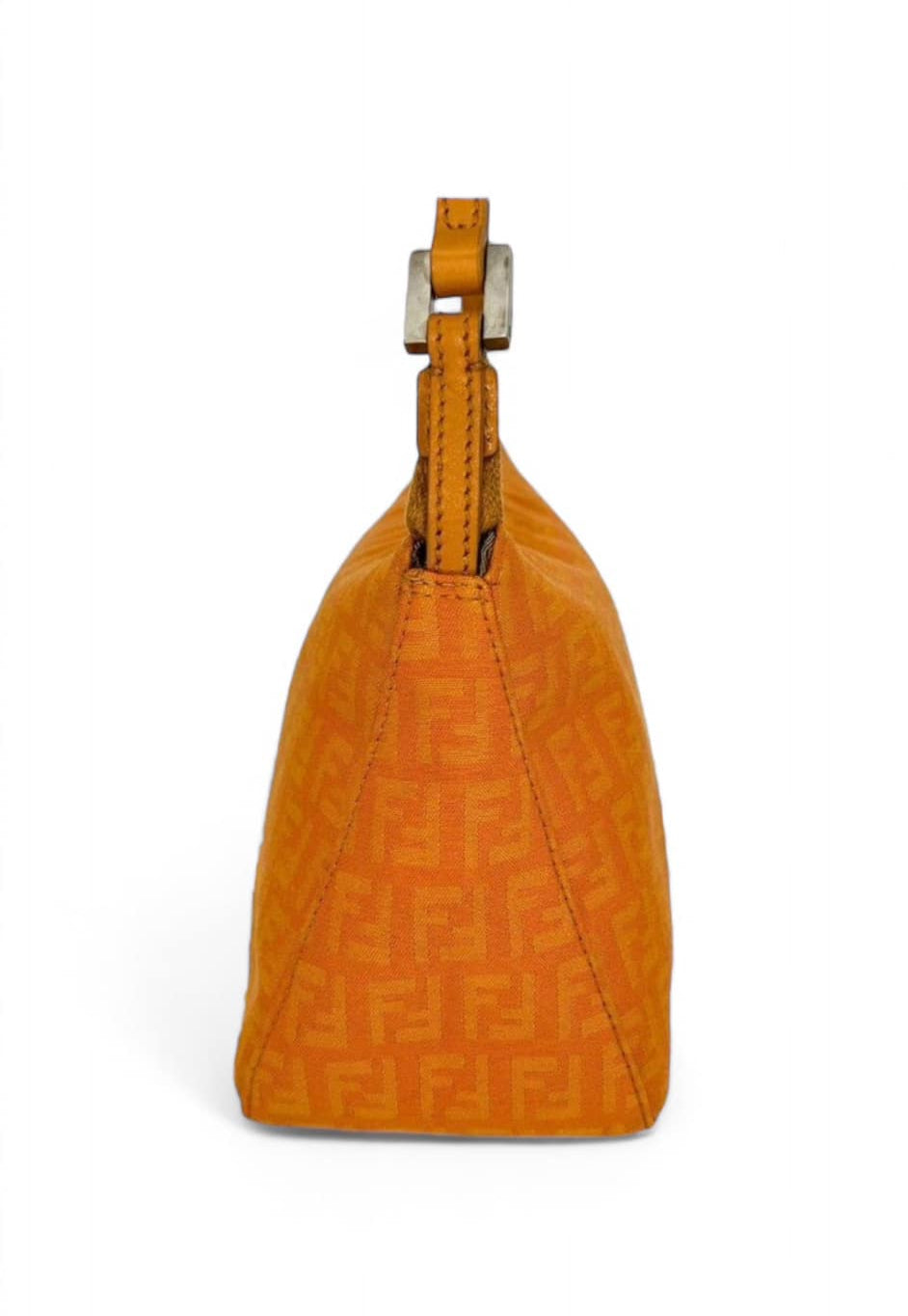 FENDI Vintage Orange FF Zucchino Canvas Pochette Shoulder Bag