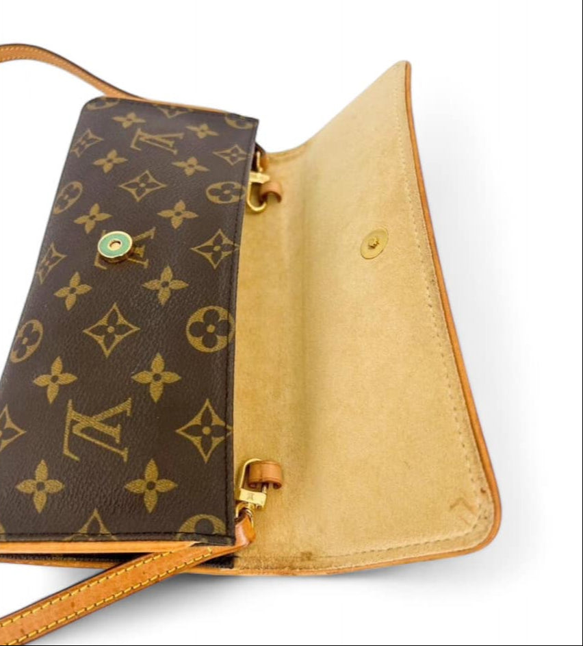 LOUIS VUITTON LV Monogram Brown Twin Pochette GM