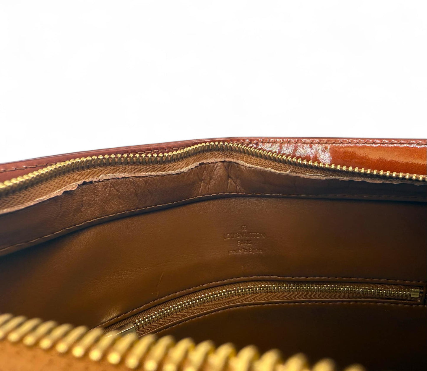 LOUIS VUITTON LV Monogram Brown Vernis Houston MM Patent Leather Shoulder Bag