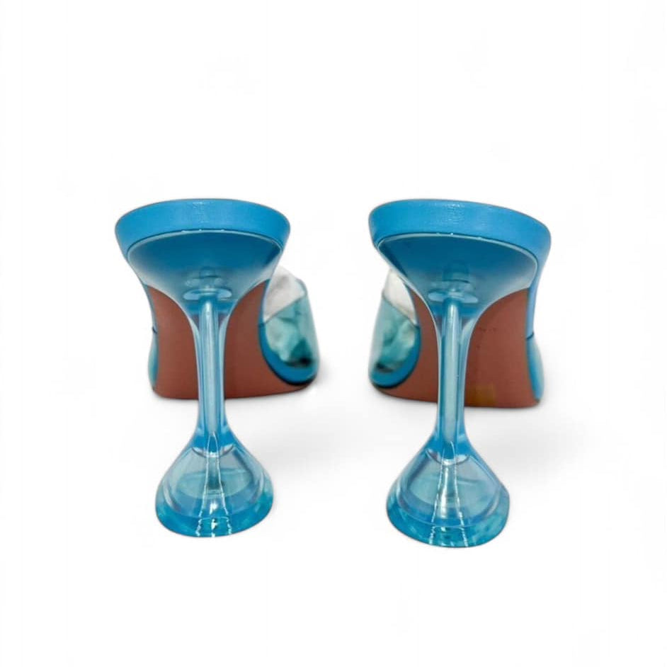 AMINA MUADDI Lupita Blue PVC Mules EU40.5