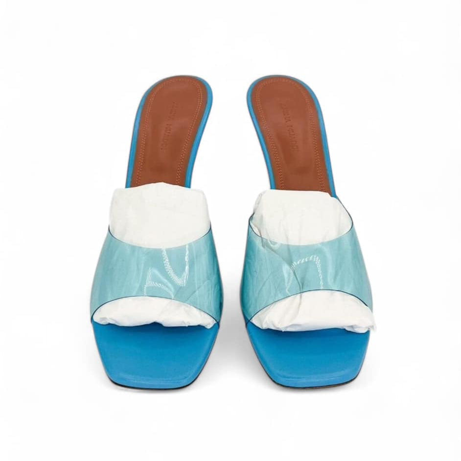 AMINA MUADDI Lupita Blue PVC Mules EU37