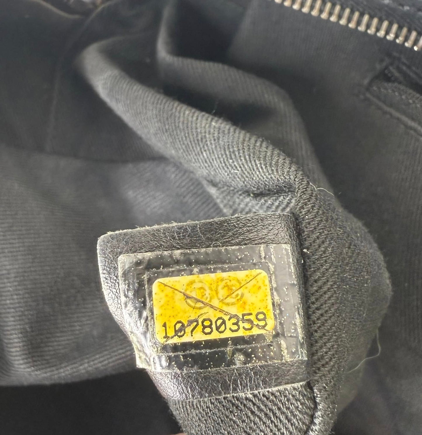 CHANEL Vintage 2007 Black Lambskin Leather CC Logo Medium Shoulder Bag