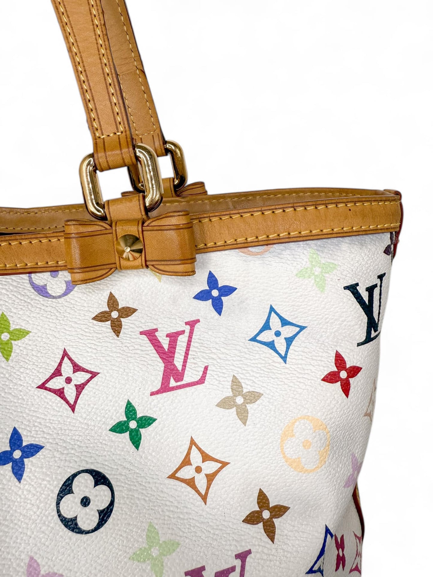 LOUIS VUITTON Murakami White Multicolor Sharlene MM Bag
