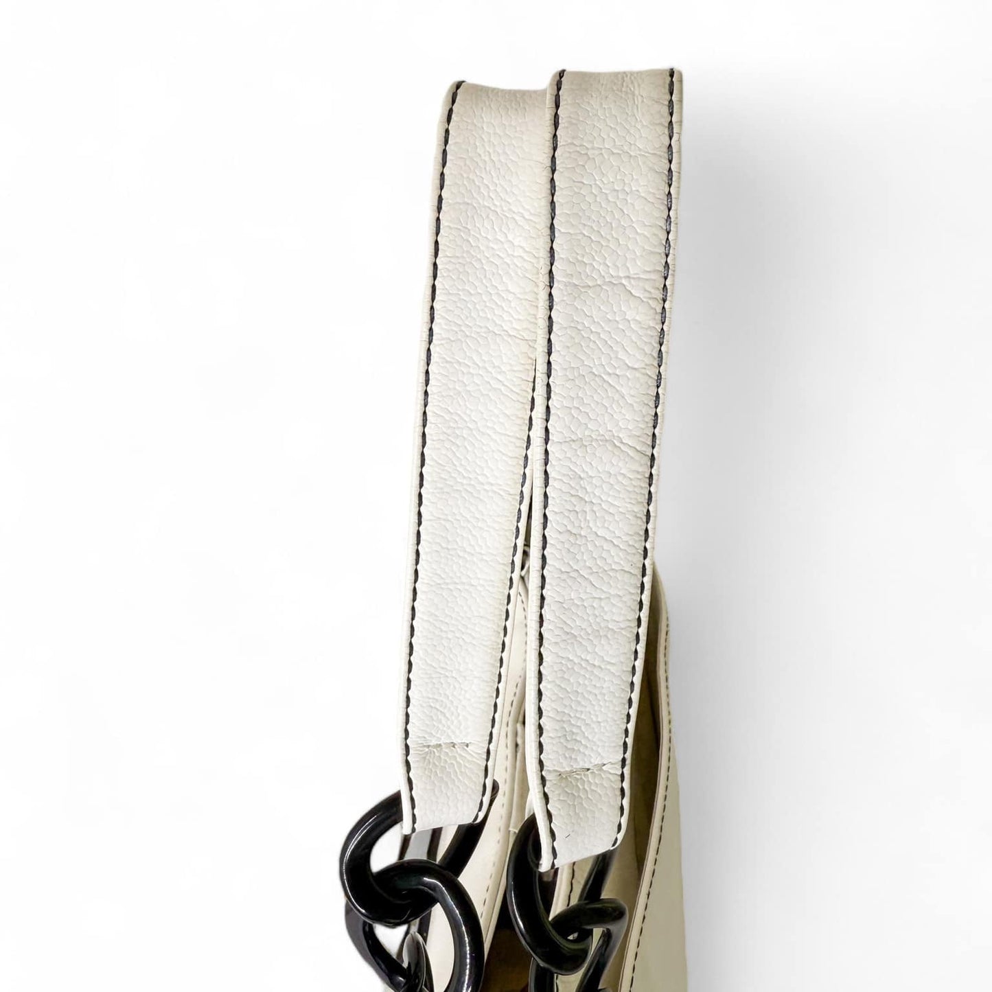 CHANEL Vintage CC Logo Black & White Caviar Bekko Chain Tote