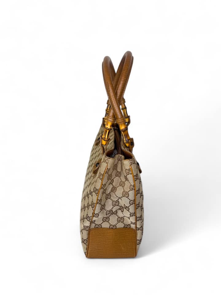 MARCH GIVEAWAY - GUCCI GG Monogram Bamboo & Leather Canvas Tote