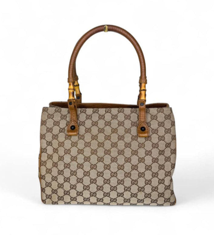MARCH GIVEAWAY - GUCCI GG Monogram Bamboo & Leather Canvas Tote