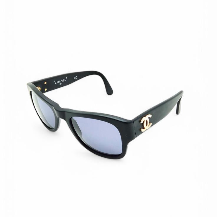 CHANEL Black CC Square Frame Sunglasses