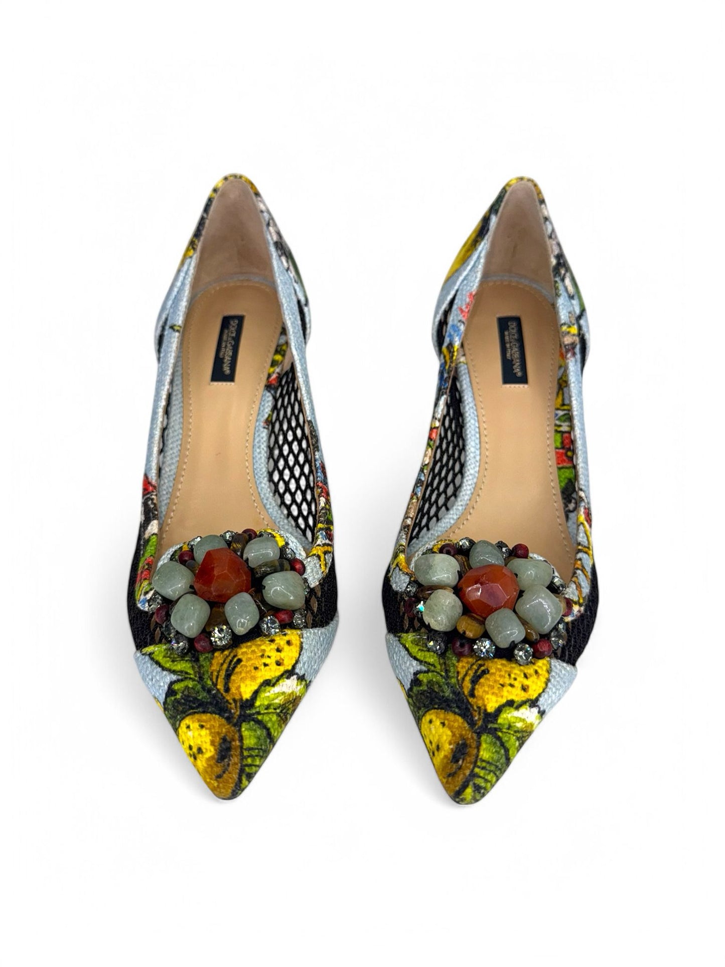 DOLCE & GABBANA Spring 2013 Runway Lemon Print Pumps IT38.5