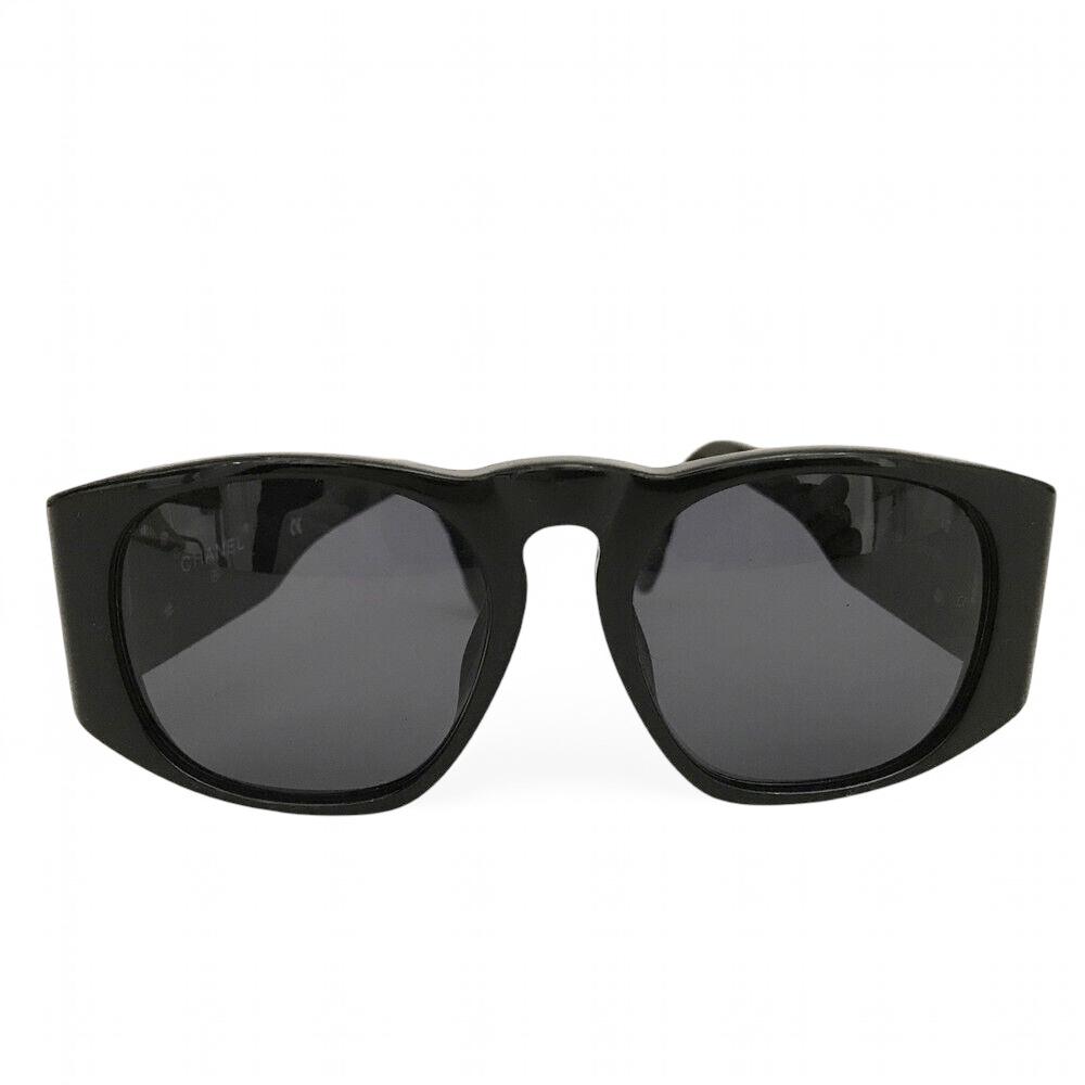 CHANEL Black Quilted CC Logo Sunglasses