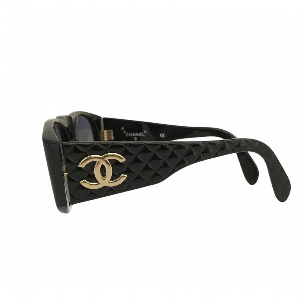 CHANEL Black Quilted CC Logo Sunglasses