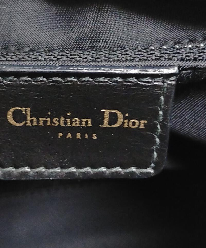 DIOR Olive Green Monogram Patent Leather Lady Dior Bag