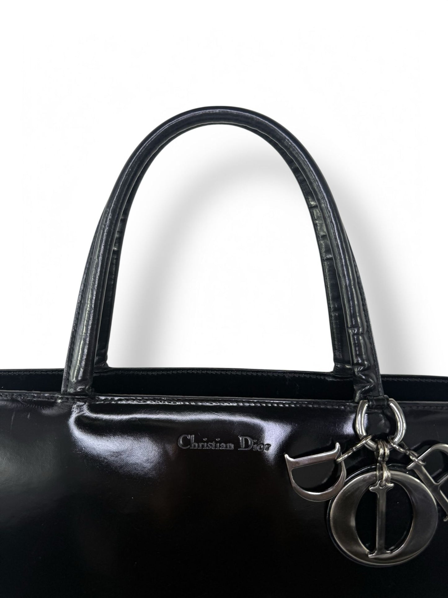 Christian DIOR Black Leather Lady D Tote