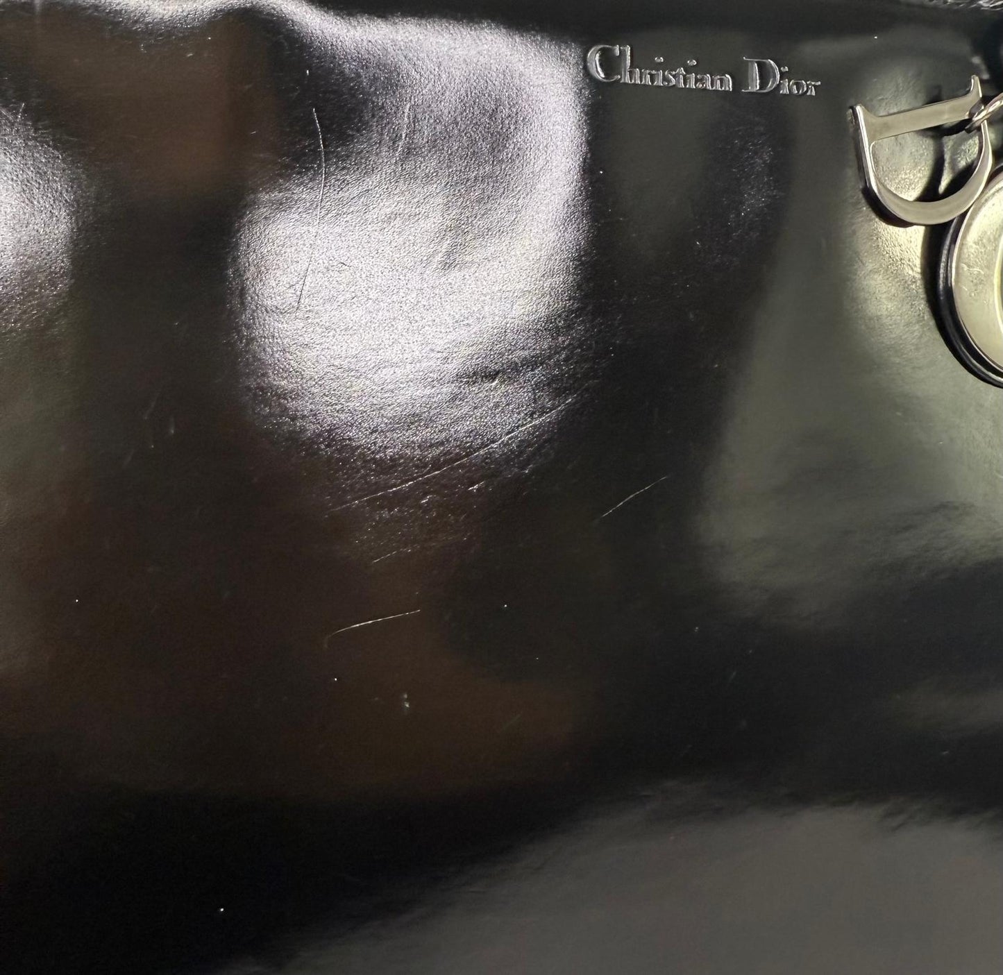 Christian DIOR Black Leather Lady D Tote