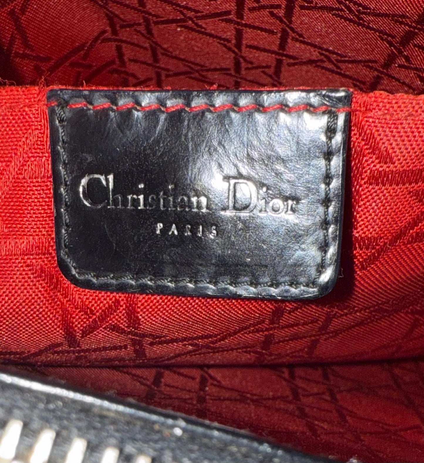 Christian DIOR Black Leather Lady D Tote