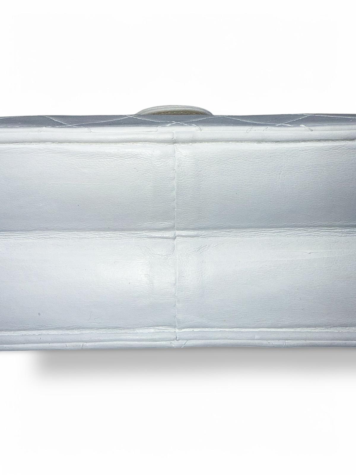 CHANEL Classic Matelassé White Leather Bag