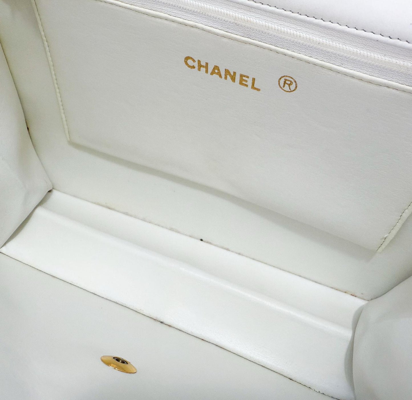 CHANEL Classic Matelassé White Leather Bag