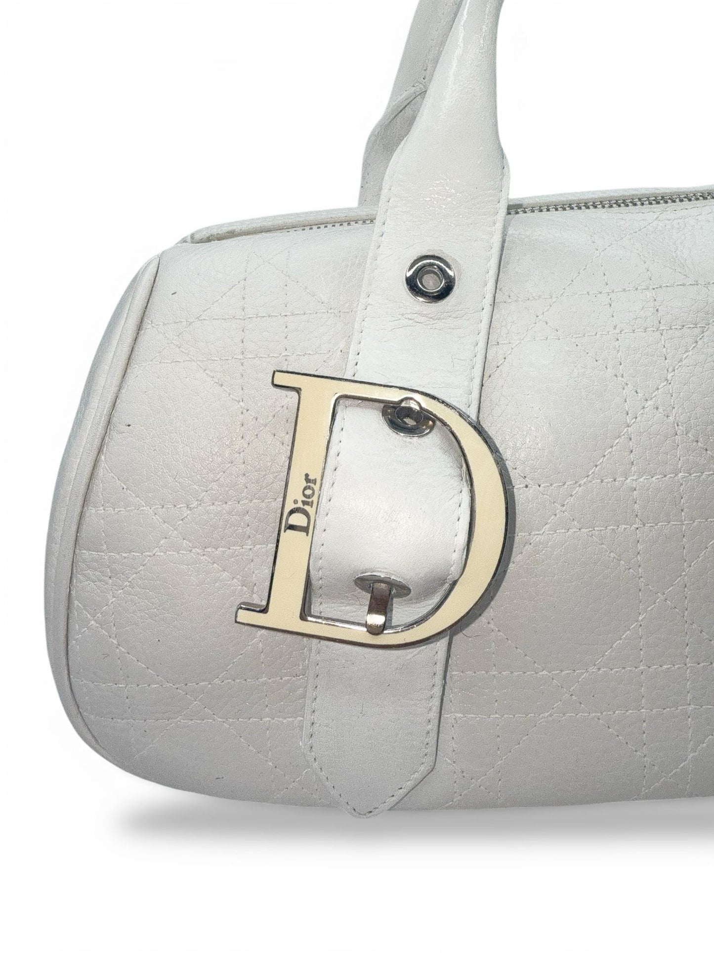 CHRISTION DIOR White Boston Bag