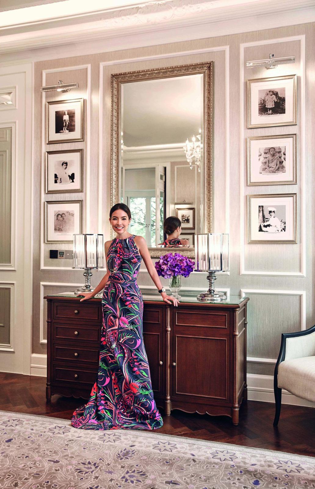 EMILIO PUCCI Smeraldo Floral Print Maxi Evening Gown US S