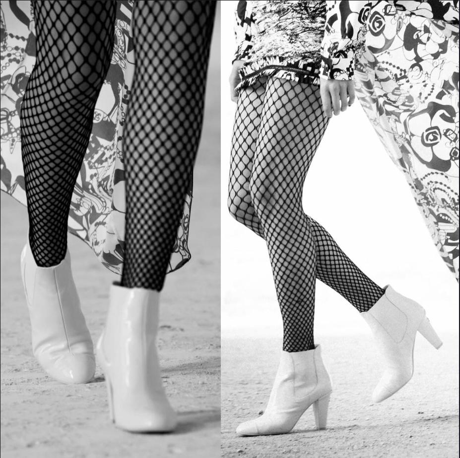CHANEL 2022 Runway Ivory CC Logo Ankle Boots IT38