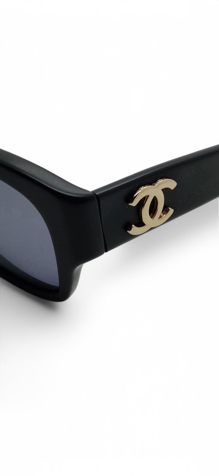 CHANEL Black CC Square Frame Sunglasses