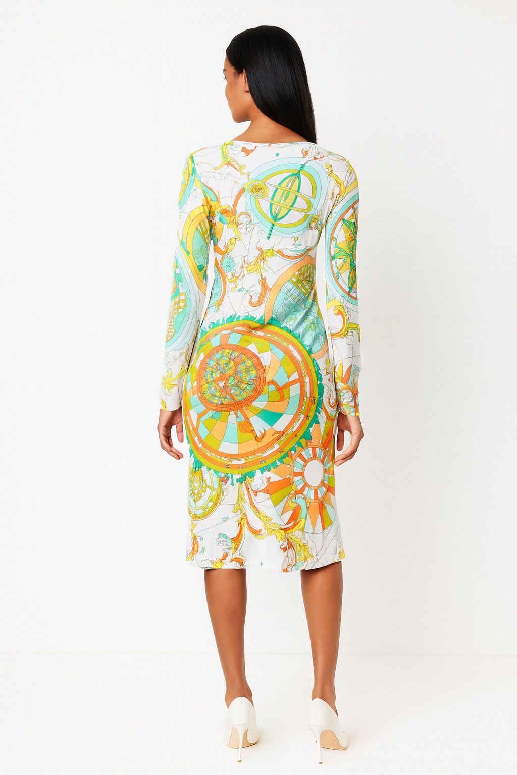 EMILIO PUCCI Nautical Print Long Sleeve Shift Dress IT38
