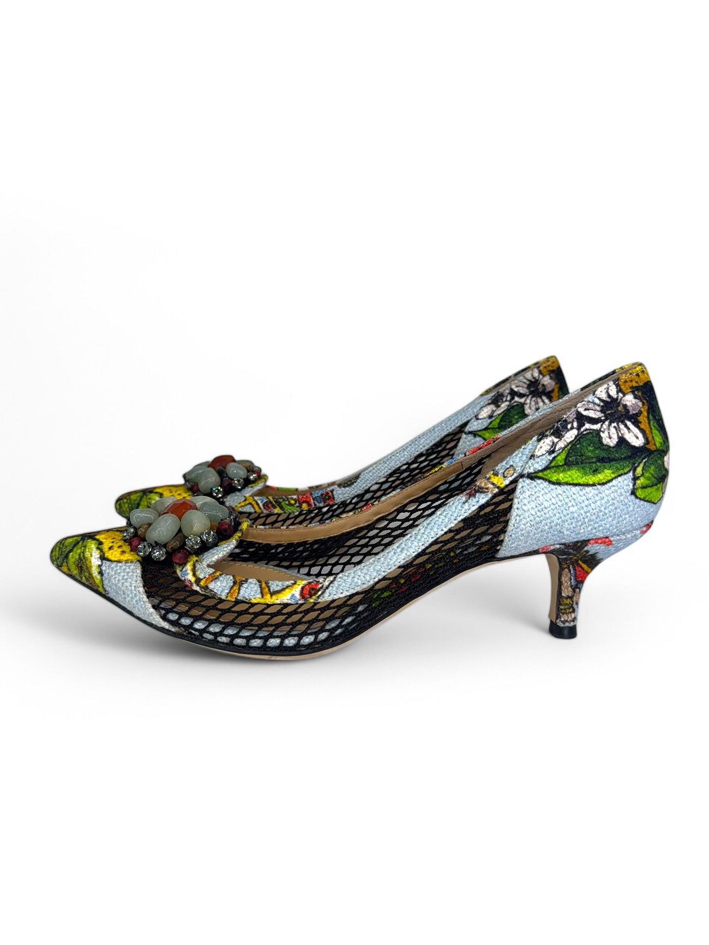 DOLCE & GABBANA Spring 2013 Runway Lemon Print Pumps IT38.5