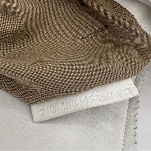 FENDI Chef Small White Perforated FF Zucca Calfskin Shoulder Bag