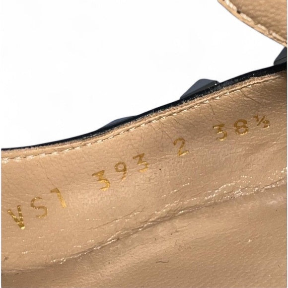 VALENTINO GARAVANI Beige Leather Caged Rockstud Pointed Toe Heels EU38.5