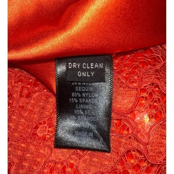LAQUAN SMITH Spring 2023 Runway Orange Sequin Dress US M