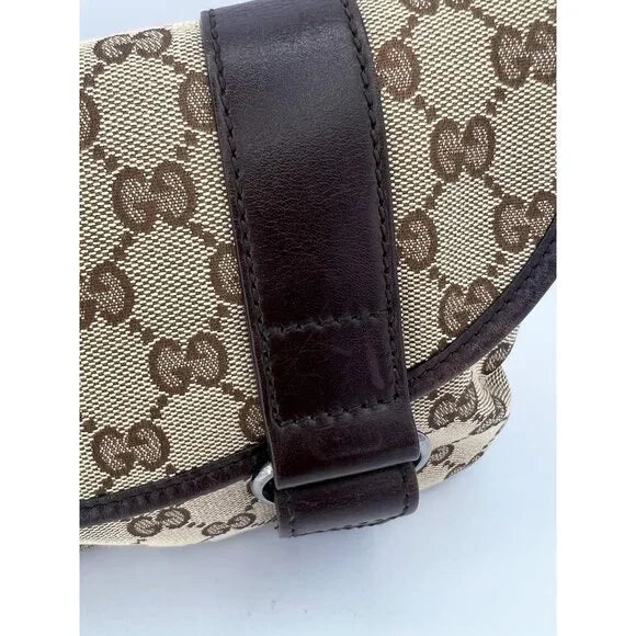 GUCCI Vintage Unisex GG Monogram Logo Canvas Belt Bum Bag