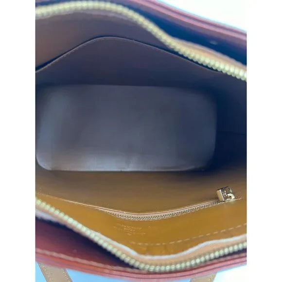 LOUIS VUITTON LV Monogram Brown Vernis Houston MM Patent Leather Shoulder Bag